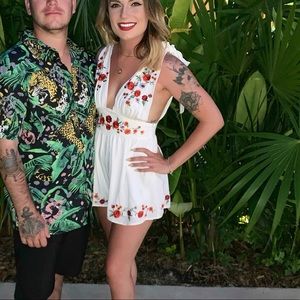 Floral Embroidered Romper